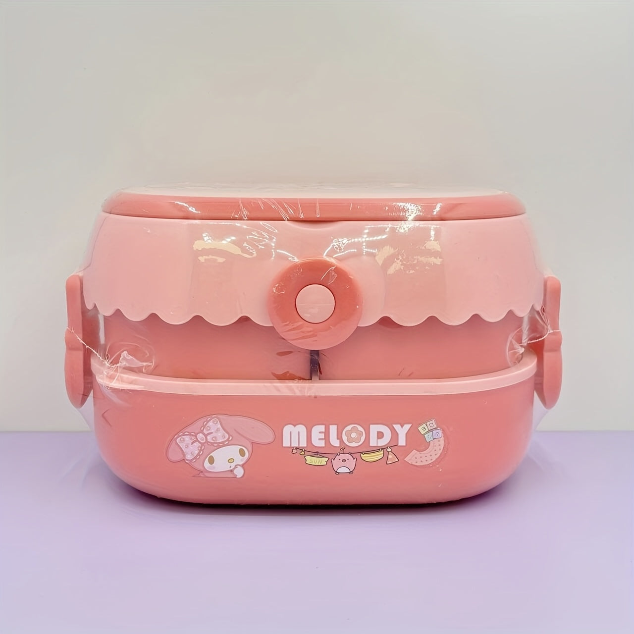 Sanrio Kuromi Bento Lunch Box with Cutlery – Large Capacity, Cute Anime 2-Tier, Portable for School, Office, Gift for Collectors