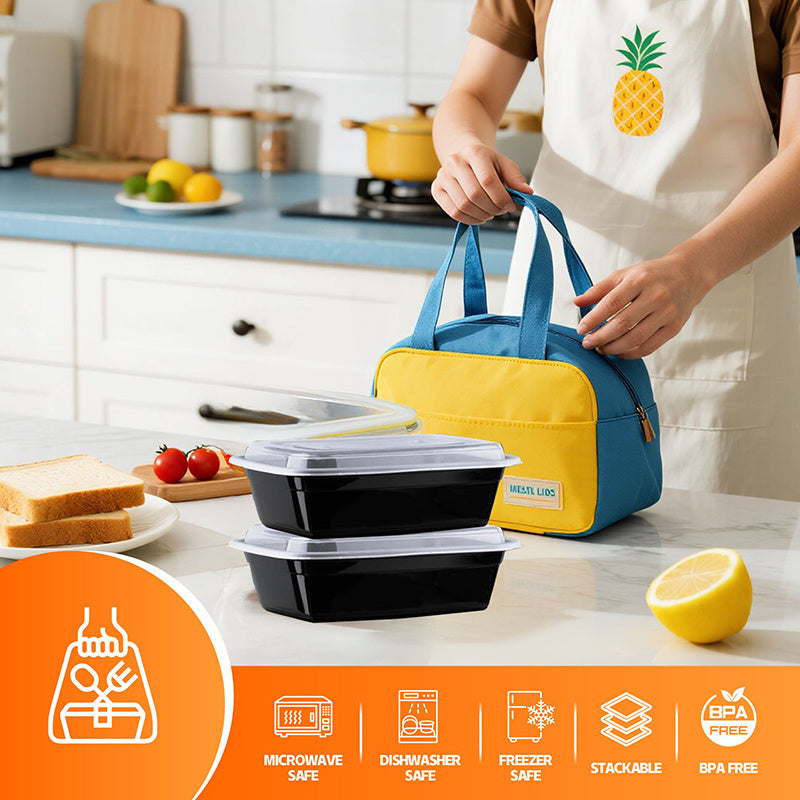 50 Pack 24oz Meal Prep Containers with Lids, Stackable BPA Free, Microwave & Dishwasher Safe