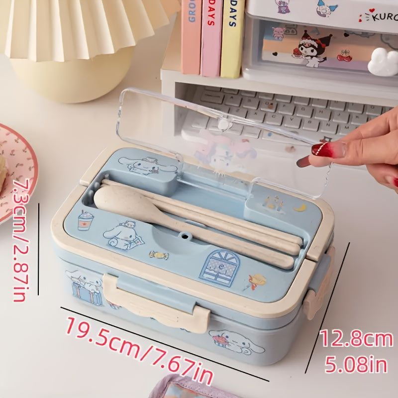 Sanrio Kuromi My Melody Cinnamoroll Lunch Box – Microwave Safe Bento with Utensils