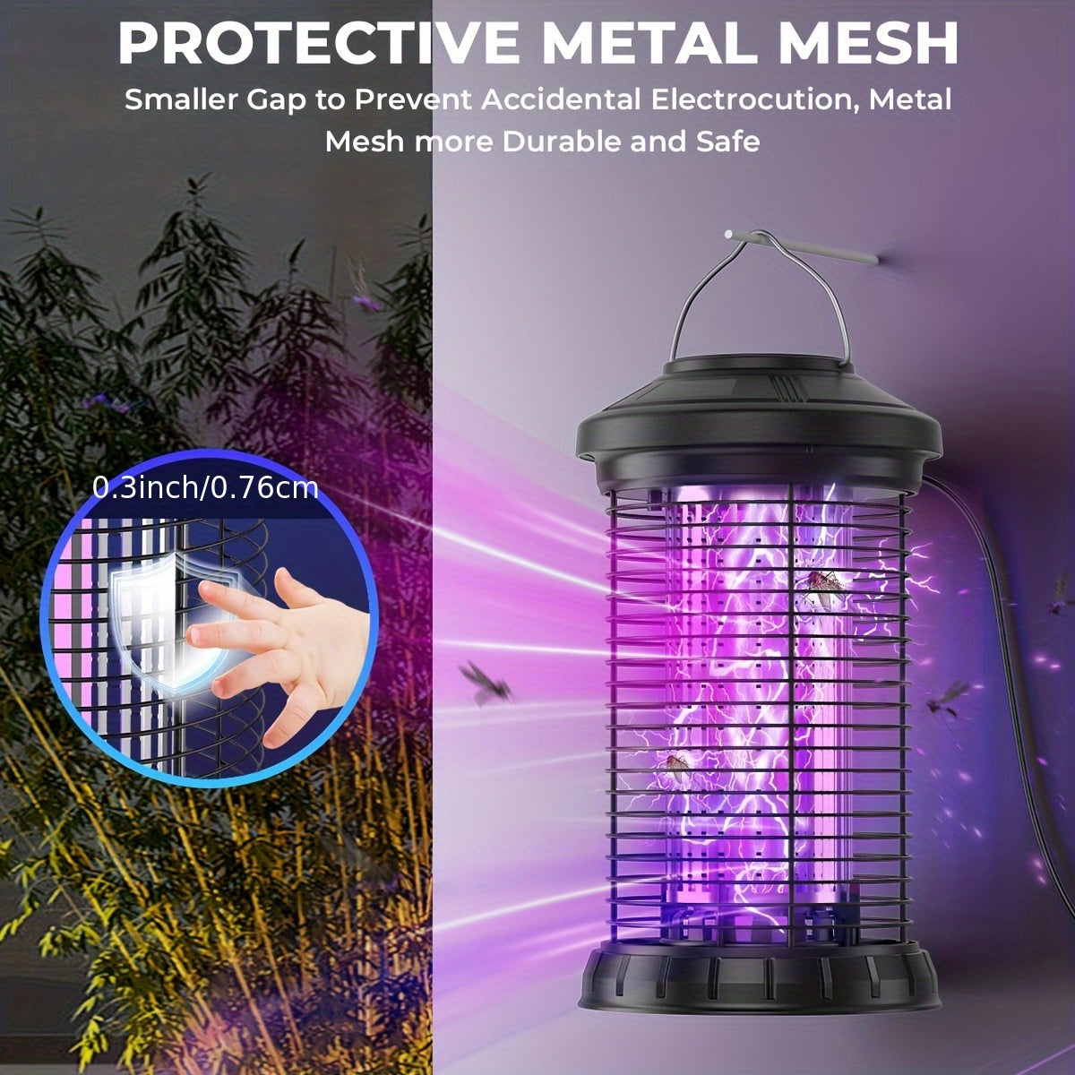 Bug Zapper 4200V Indoor Outdoor Mosquito Killer, Fly Trap Insect Repellent for Home & Patio