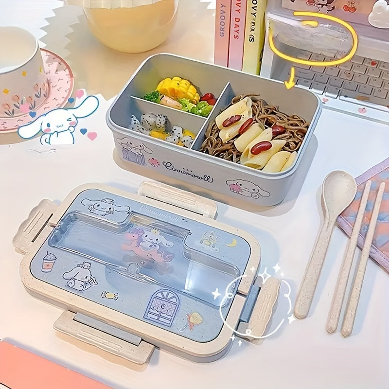 Sanrio Kuromi My Melody Cinnamoroll Lunch Box – Microwave Safe Bento with Utensils