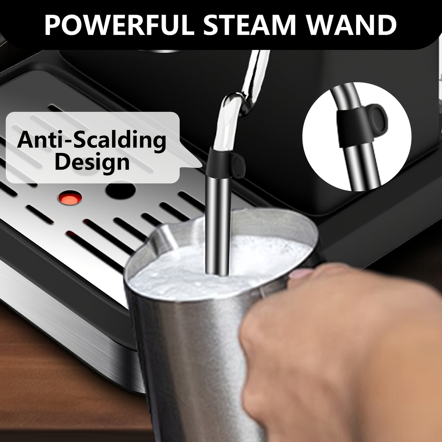 BLUEBOW Italian Fully Automatic Espresso Machine – 20 Bar, Stainless Steel, Milk Frother