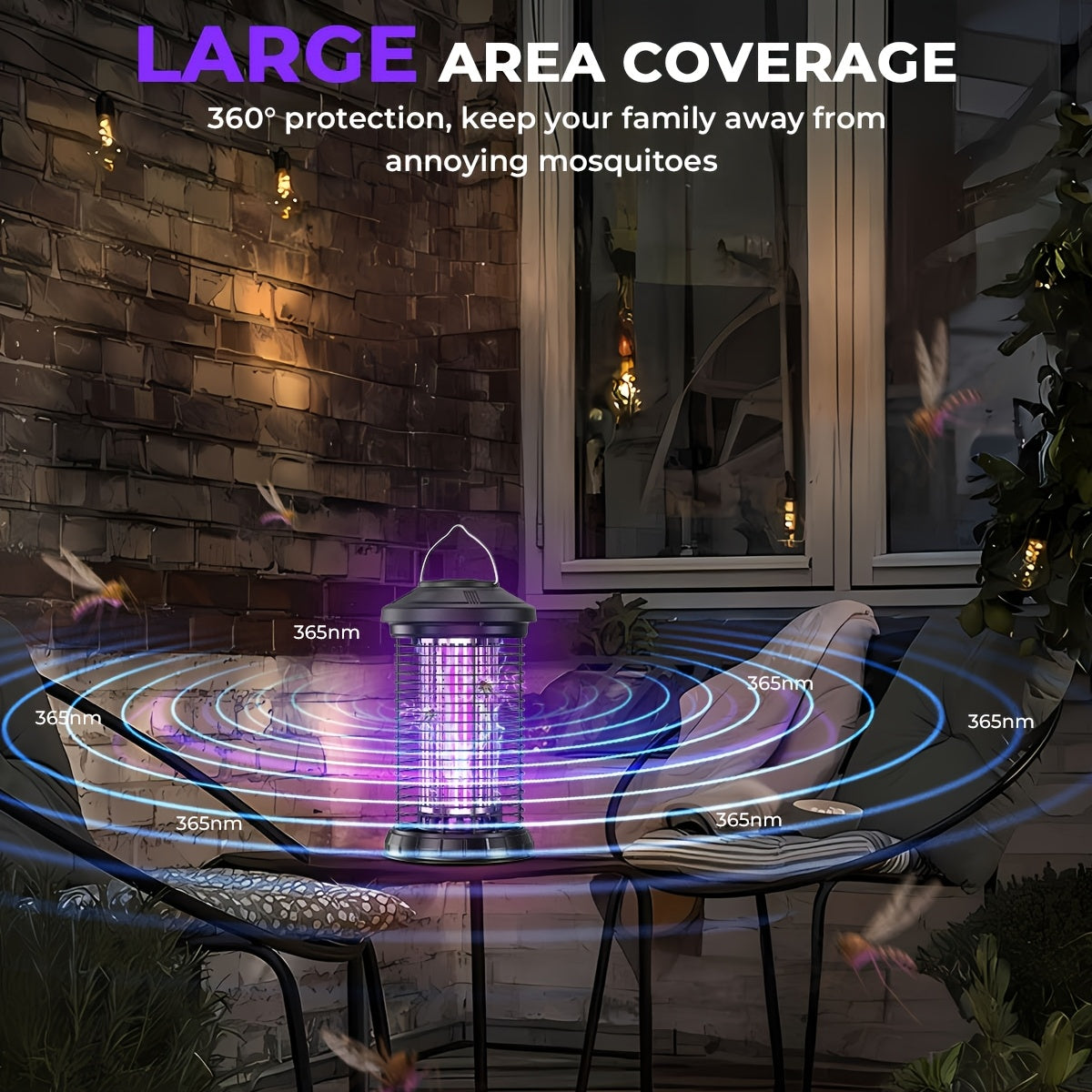 Bug Zapper 4200V Indoor Outdoor Mosquito Killer, Fly Trap Insect Repellent for Home & Patio