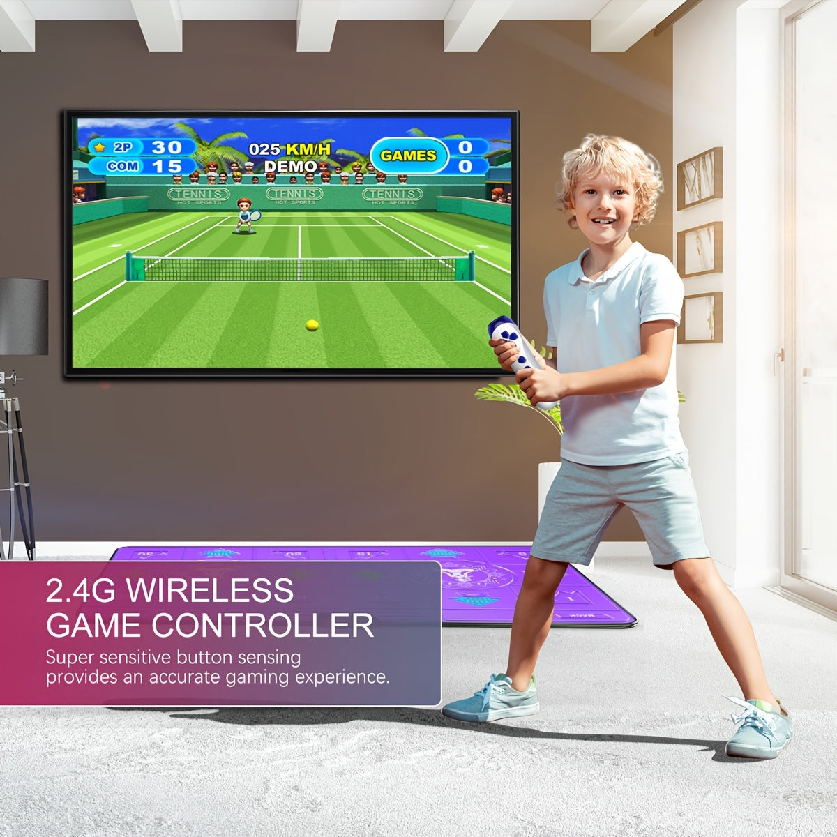 Double Dance Mat USB Step Pad for Kids & Adults w/ Camera Tracking, TV Fitness Game