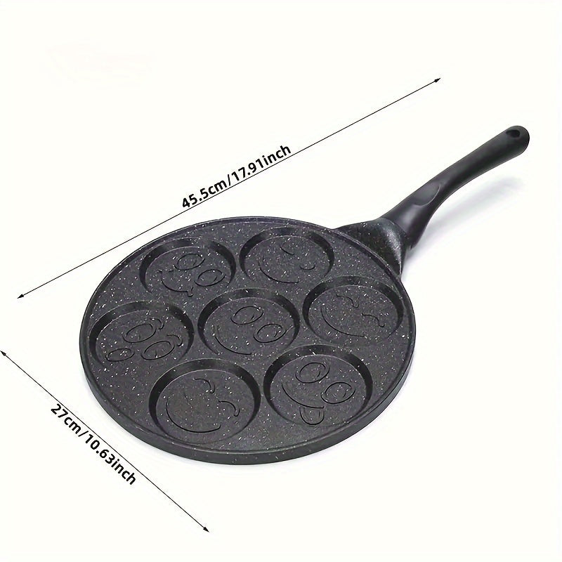 7-Hole Nonstick Pancake & Crepe Pan – Detachable Handle, Gas Stove & Oven Safe