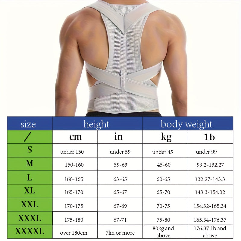 Full Back Support Posture Brace – Adjustable Shoulder, Lumbar & Waist Support for Men & Women