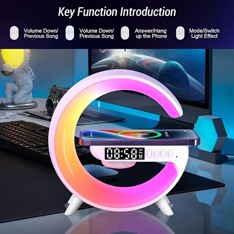 Compact Smart Speaker & Wireless Charger with Sunrise Alarm