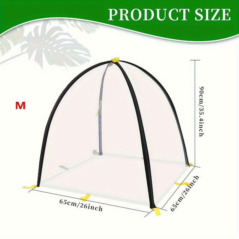 Garden Plant Tent Cover Mesh Netting – Fiber Poles Barrier Bird Pest Protection