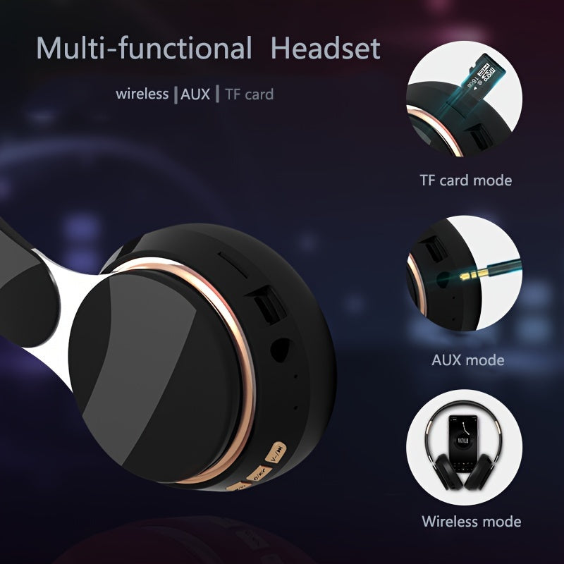 Wireless Over Ear Headphones – Foldable with Mic, FM Radio, AUX & TF Card Support