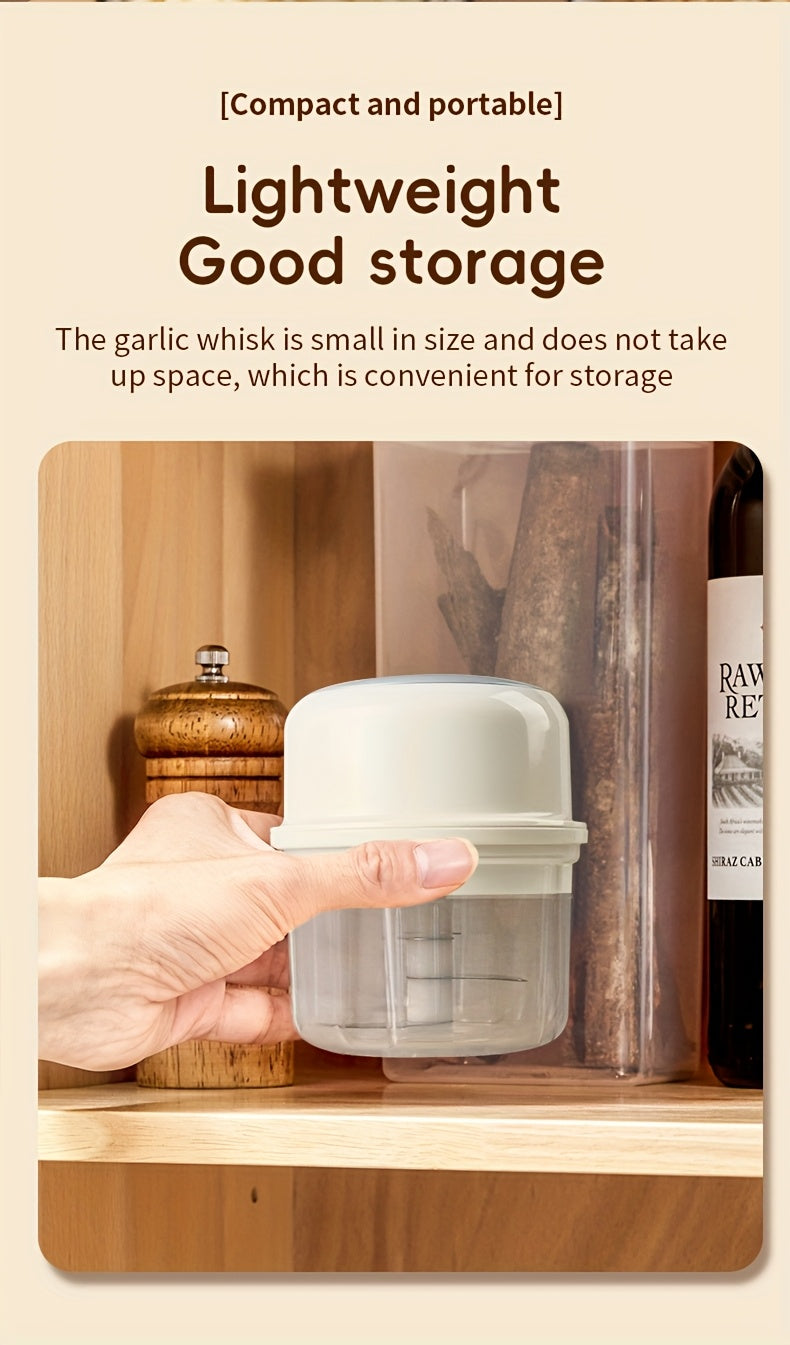 Electric Mini Garlic Chopper, Portable Food Processor, 8.45oz, Veggie & Meat Mincer