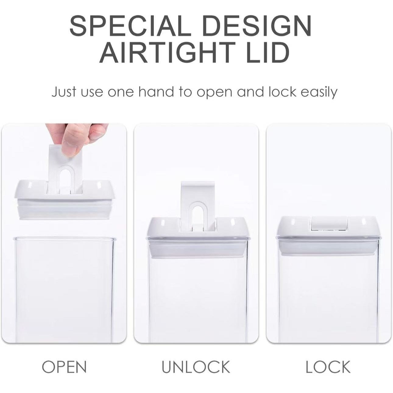 Airtight Food Storage Container Set – 7-Piece Clear Plastic Kitchen Canisters