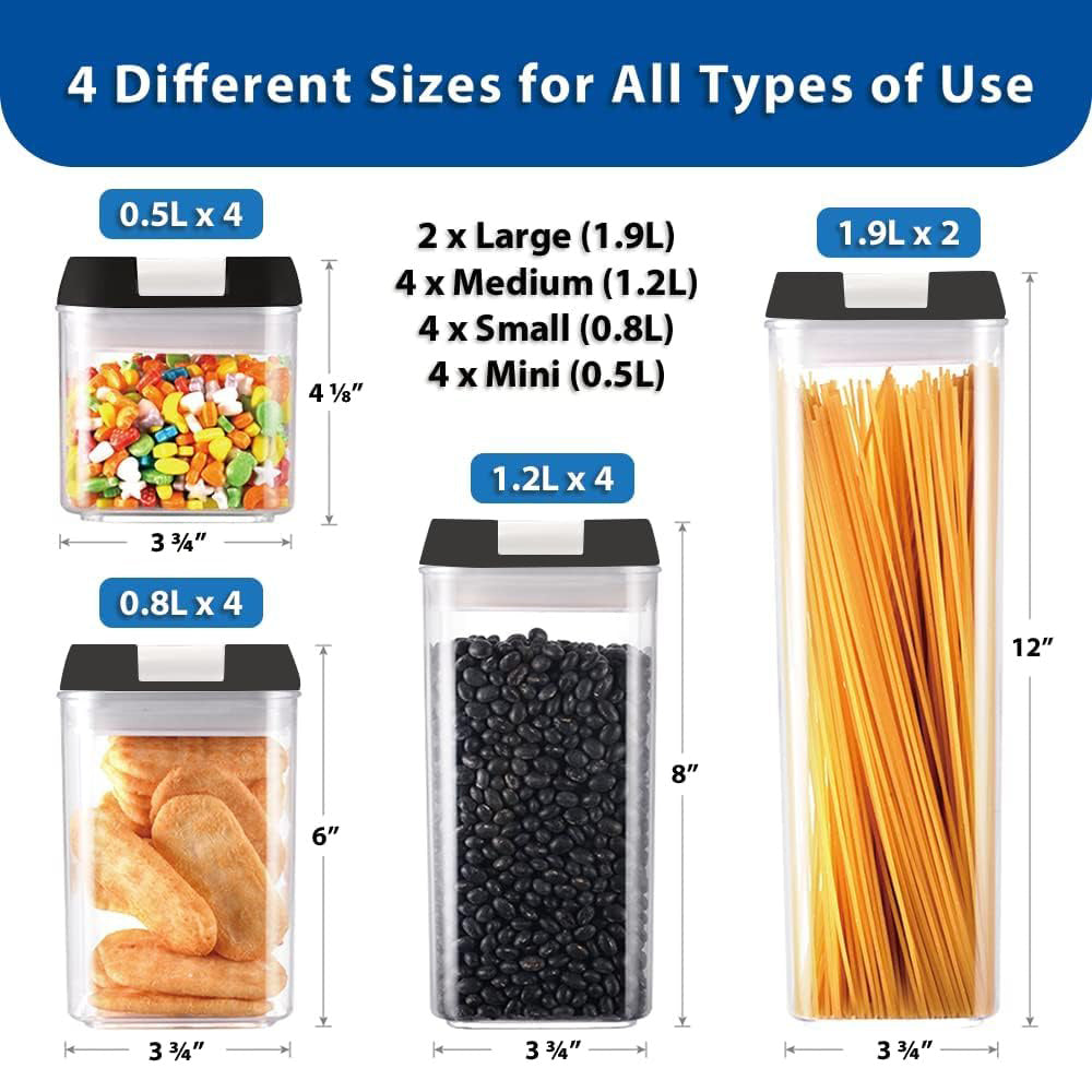 Pantry Organization 14 Pack Airtight Food Storage Containers BPA Free + Labels