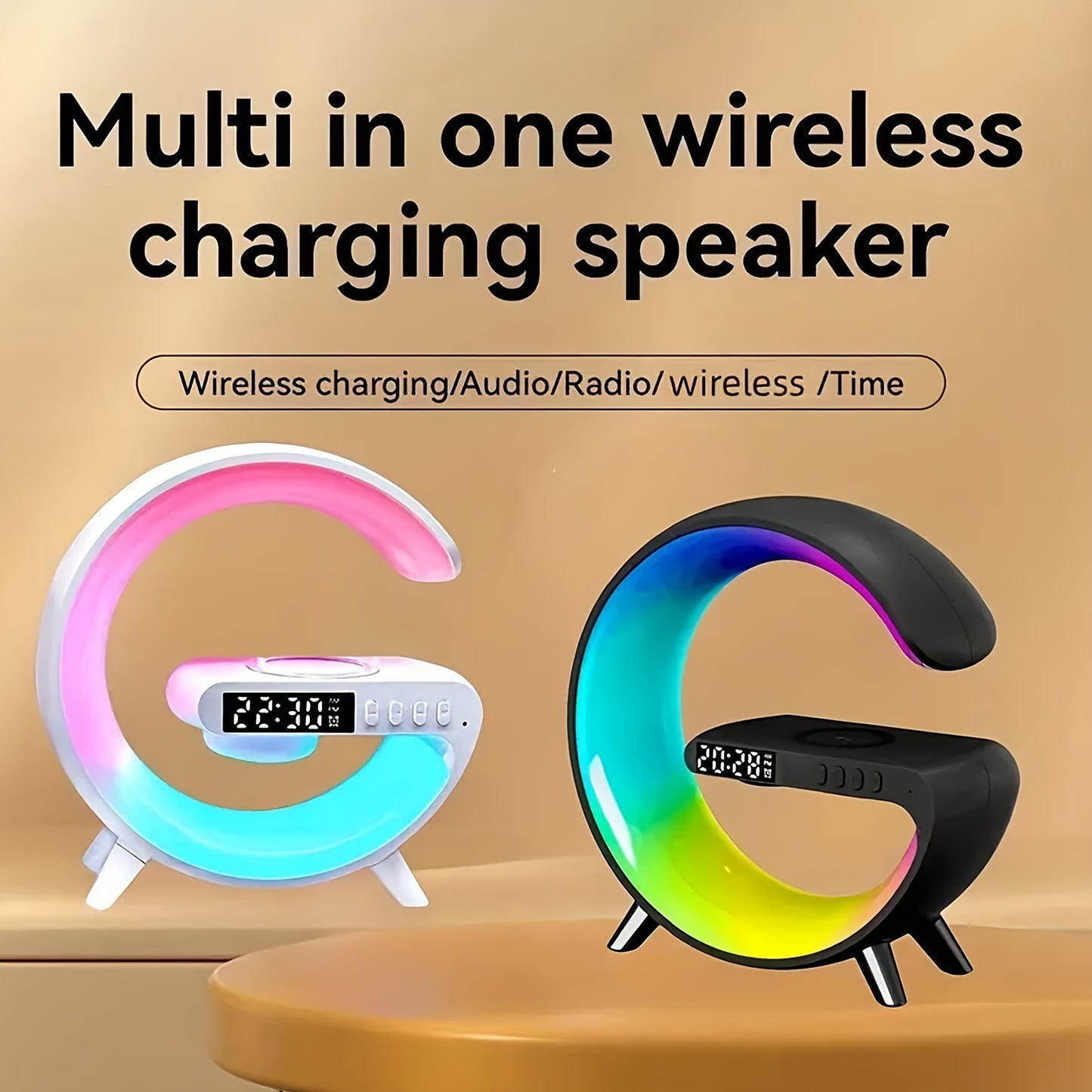 Compact Smart Speaker & Wireless Charger with Sunrise Alarm