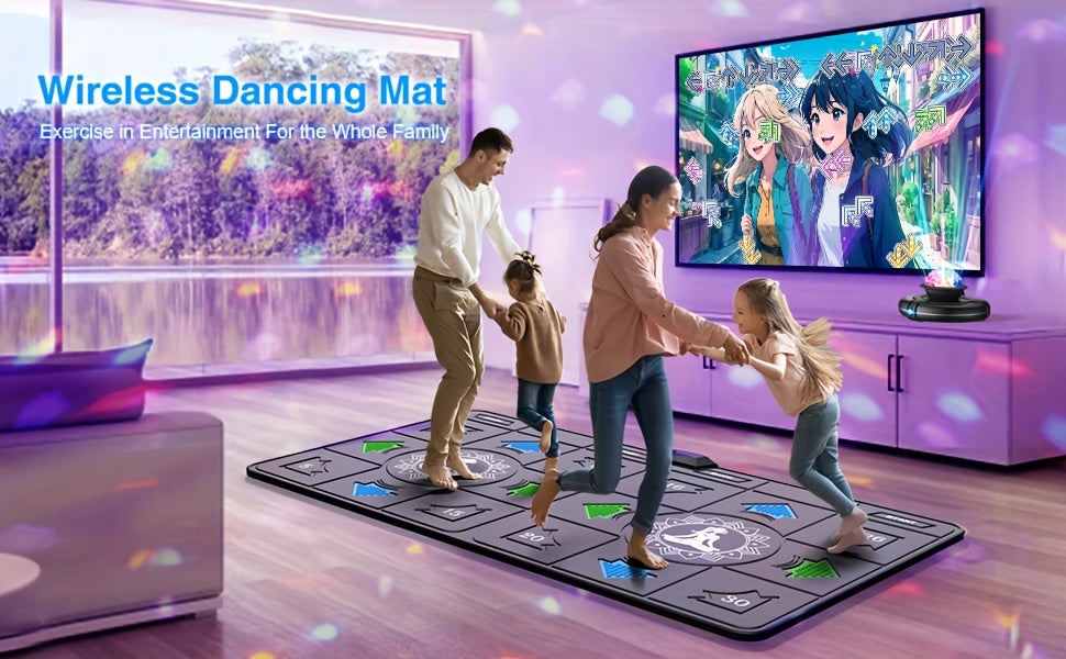 Double Dance Mat USB Step Pad for Kids & Adults w/ Camera Tracking, TV Fitness Game