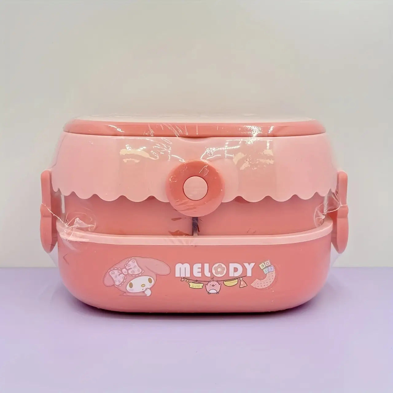 Sanrio Kuromi Bento Lunch Box with Cutlery – Large Capacity, Cute Anime 2-Tier, Portable for School, Office, Gift for Collectors