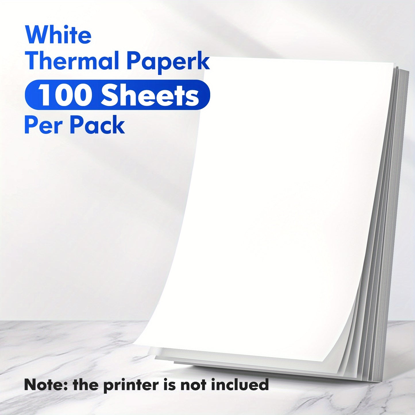 D810 Thermal Printer Paper 8.5x11" US Letter, 100/200 Sheets, White, Phomemo Compatible