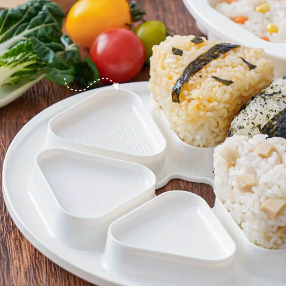 6-Grid Nonstick Japanese Onigiri Rice Ball Maker – DIY Triangle Sushi Mold for Bento