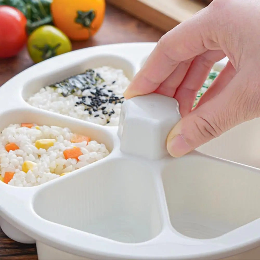 6-Grid Nonstick Japanese Onigiri Rice Ball Maker – DIY Triangle Sushi Mold for Bento