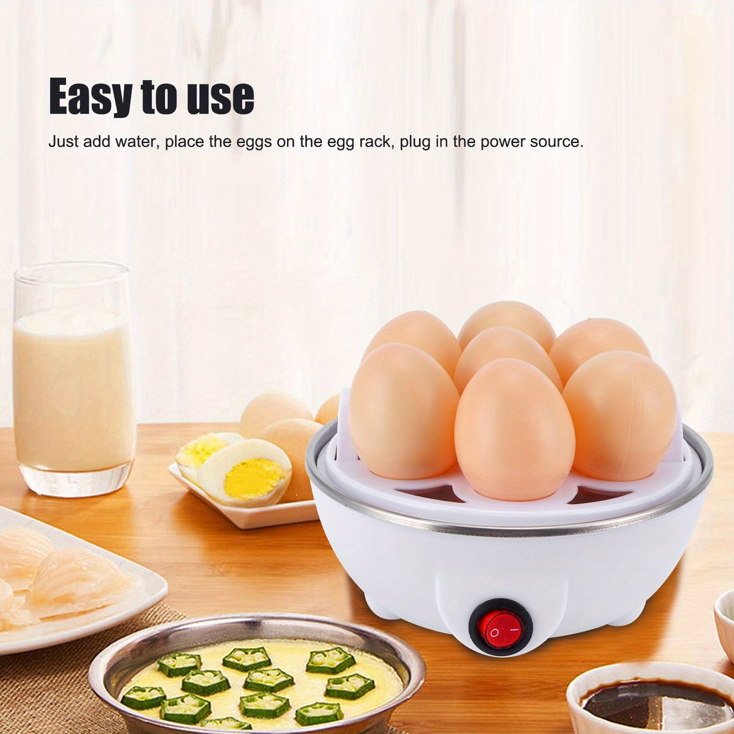Electric Egg Boiler 7-Egg Cooker Steamer – Quick & Oil-Free
