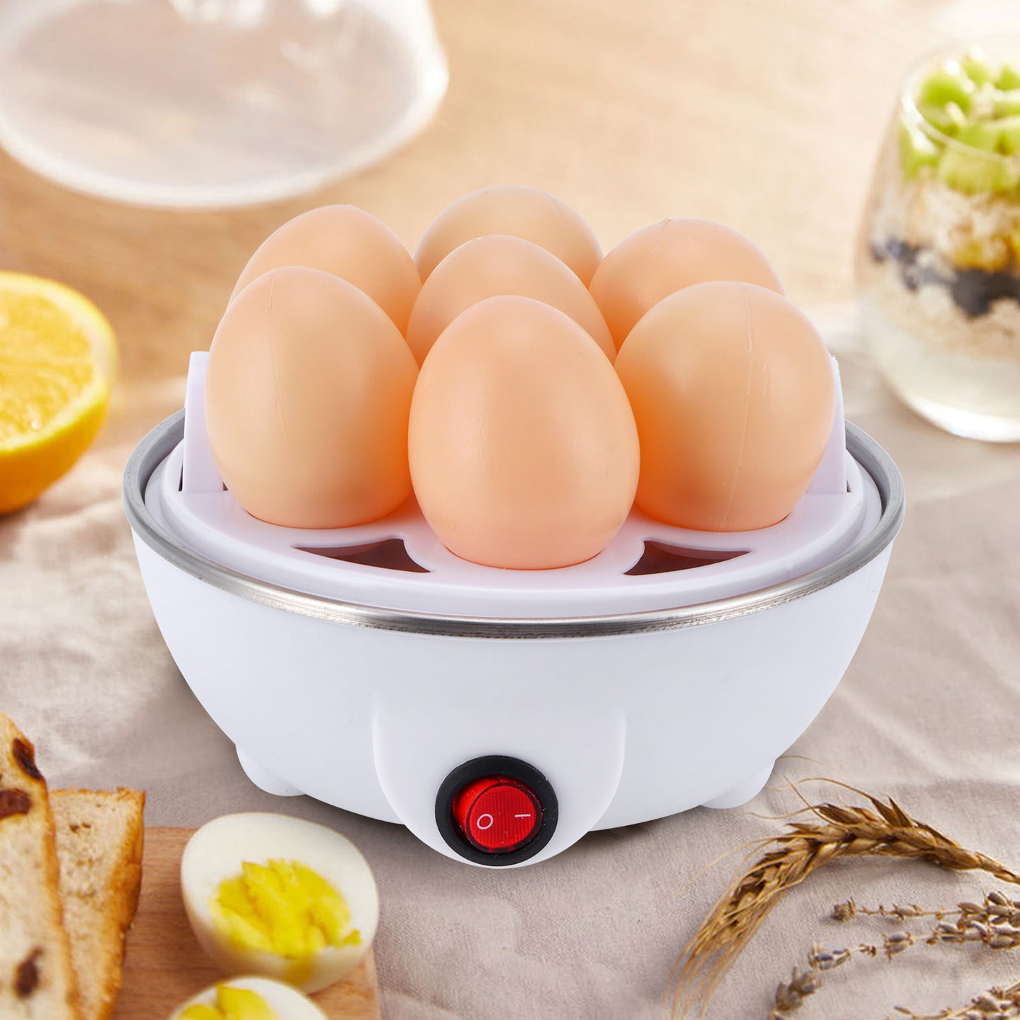 Electric Egg Boiler 7-Egg Cooker Steamer – Quick & Oil-Free