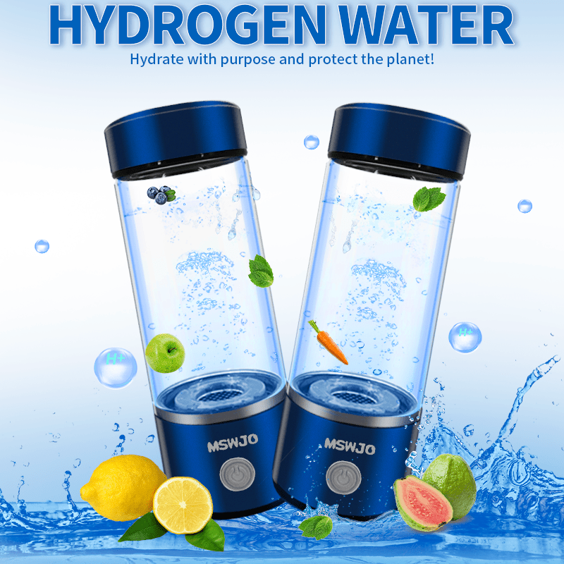 MSWJO Advanced Hydrogen Water Bottle – 420ml Portable Ionizer for Healthy Hydration