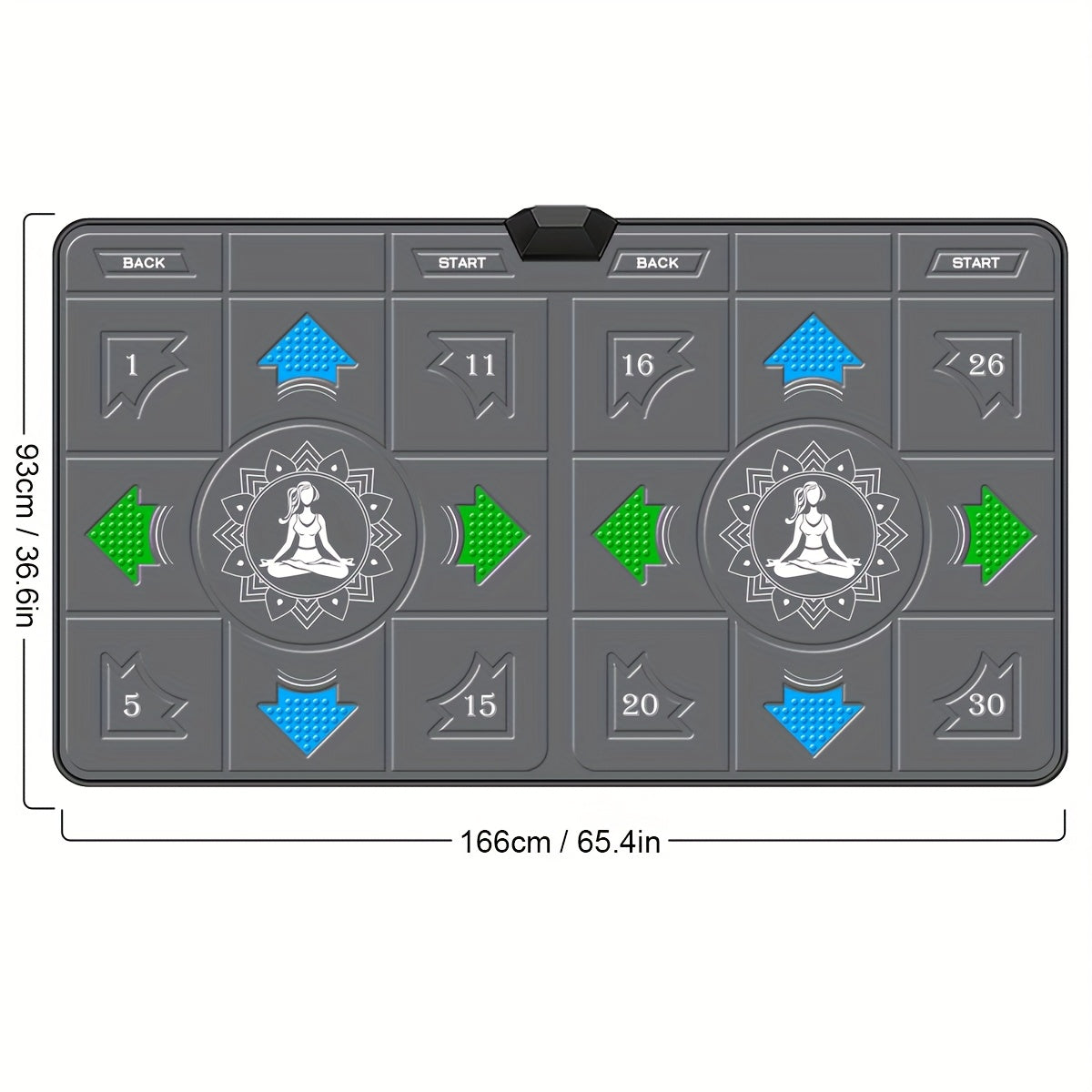 Double Dance Mat USB Step Pad for Kids & Adults w/ Camera Tracking, TV Fitness Game