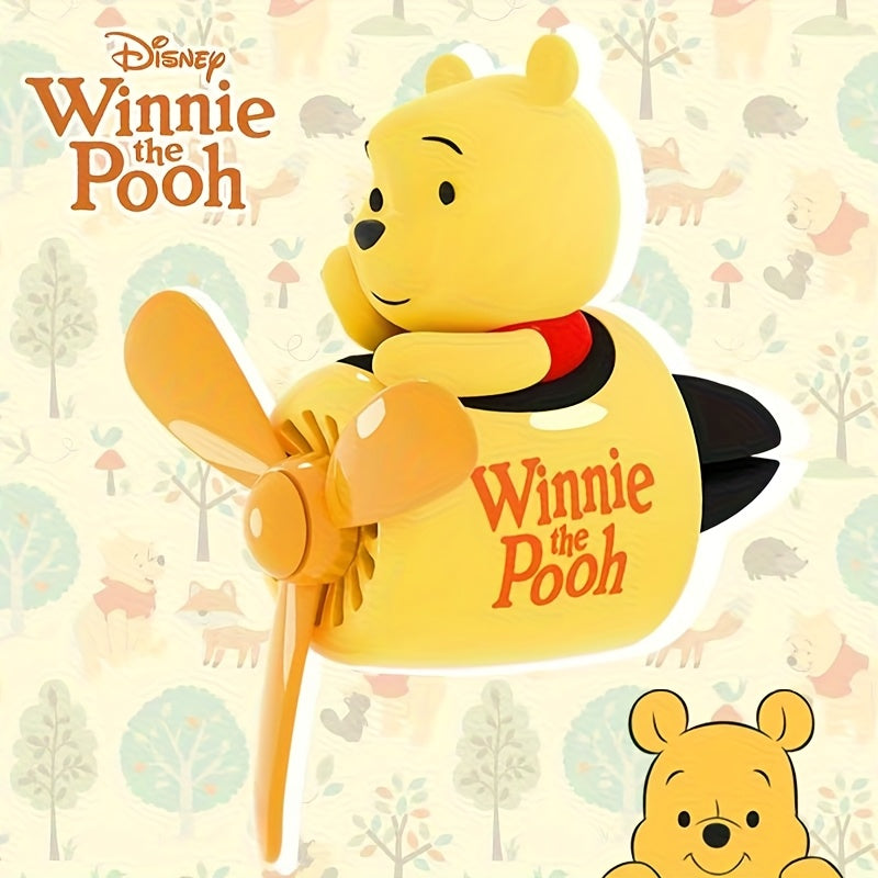 Winnie the Pooh Car Air Freshener, Head-Shaking Plane Vent Clip Dashboard Decor