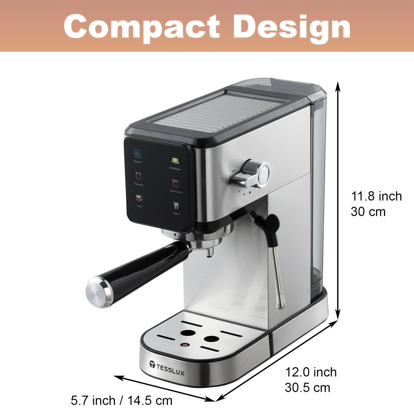 Tesslux 20-Bar Dual Boiler Espresso Maker – Café Quality at Home