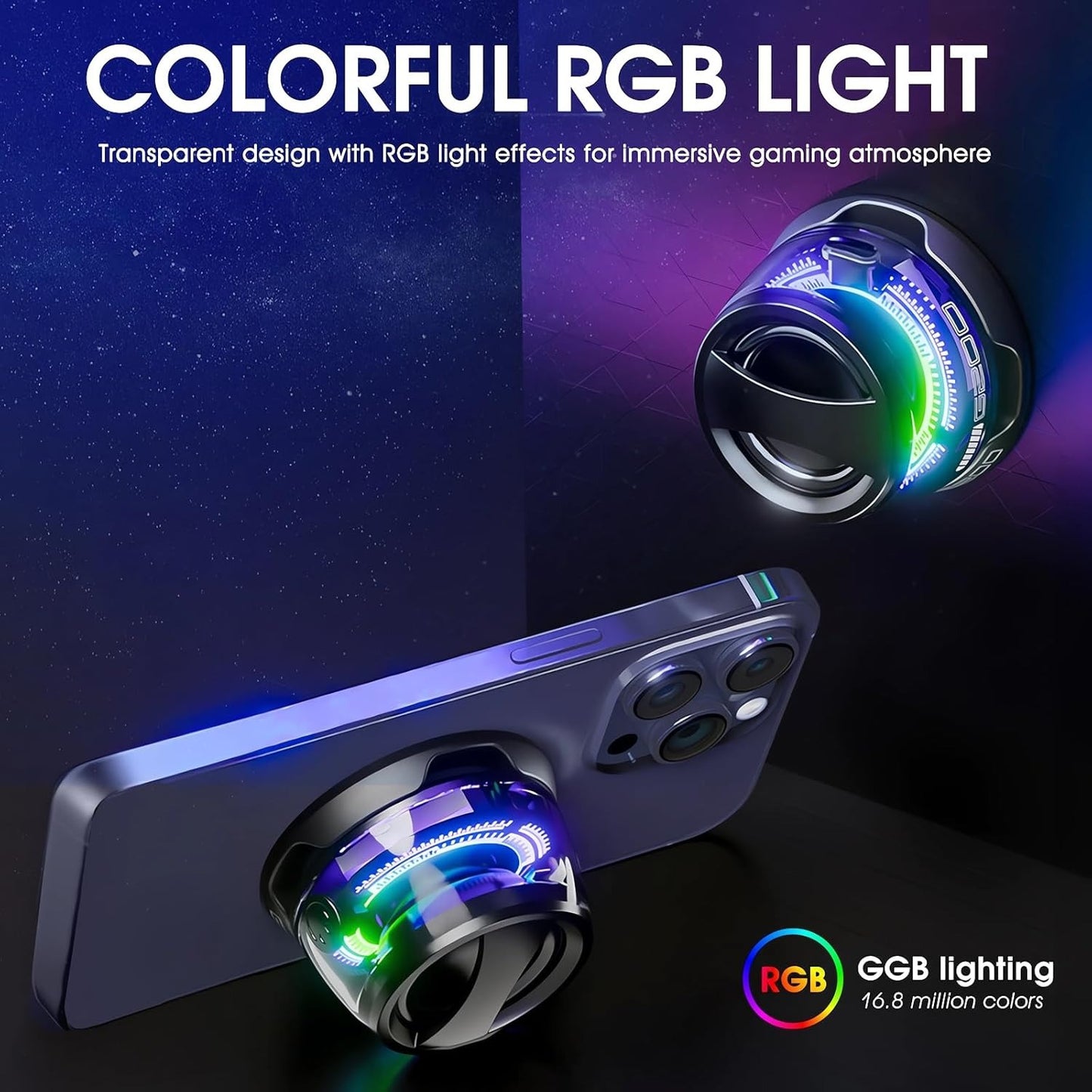 Portable Magnetic Mini Bluetooth Speaker RGB Lights, Phone Stand, Dual Bass, USB-C
