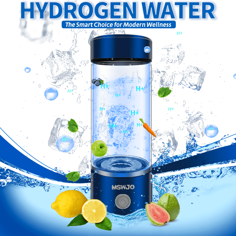 MSWJO Advanced Hydrogen Water Bottle – 420ml Portable Ionizer for Healthy Hydration