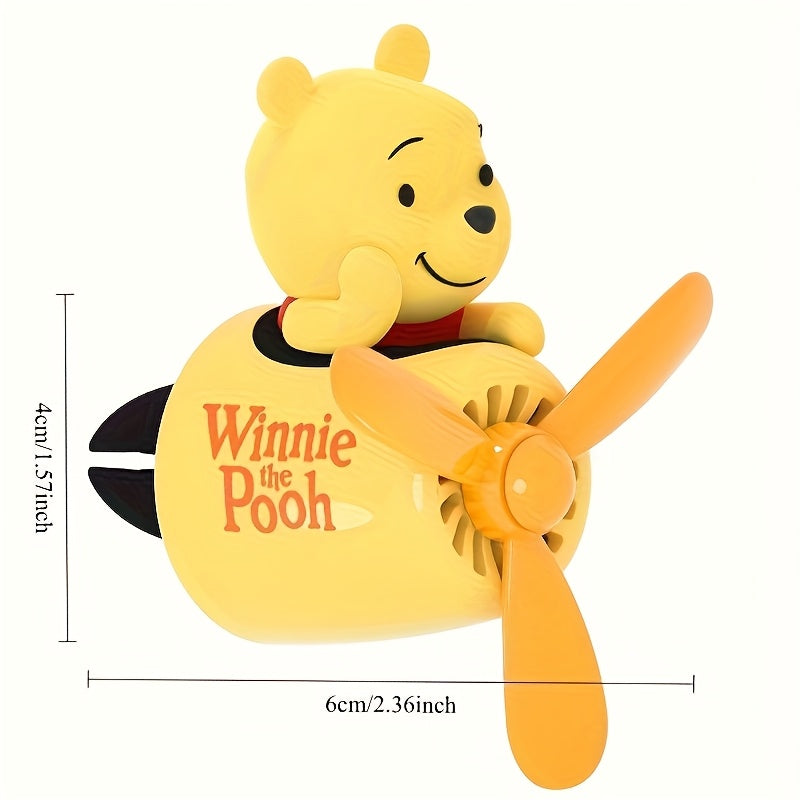 Winnie the Pooh Car Air Freshener, Head-Shaking Plane Vent Clip Dashboard Decor