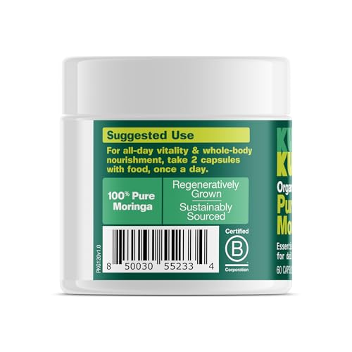Kuli Kuli Organic Moringa – Superfood Capsules for Energy & Vitality (60 ct)