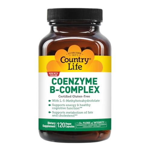 Coenzyme B Complex by Country Life – Bioavailable B Vitamins with Choline (120 ct)