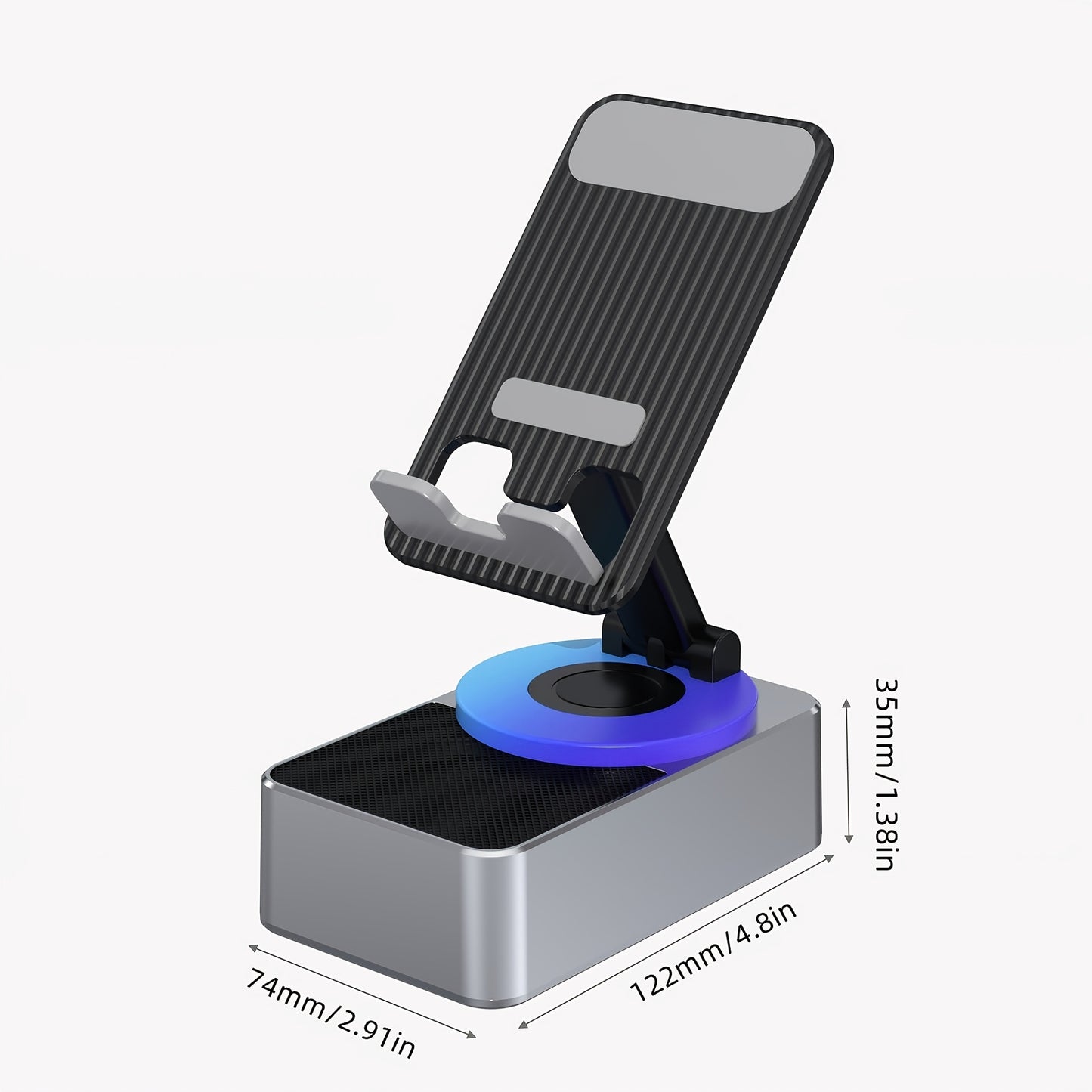 Portable 5-in-1 Wireless Speaker with Phone Holder, 1500mAh, Stereo Sound, Adjustable USB Desktop Stand