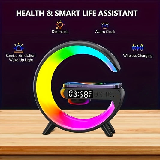 Compact Smart Speaker & Wireless Charger with Sunrise Alarm