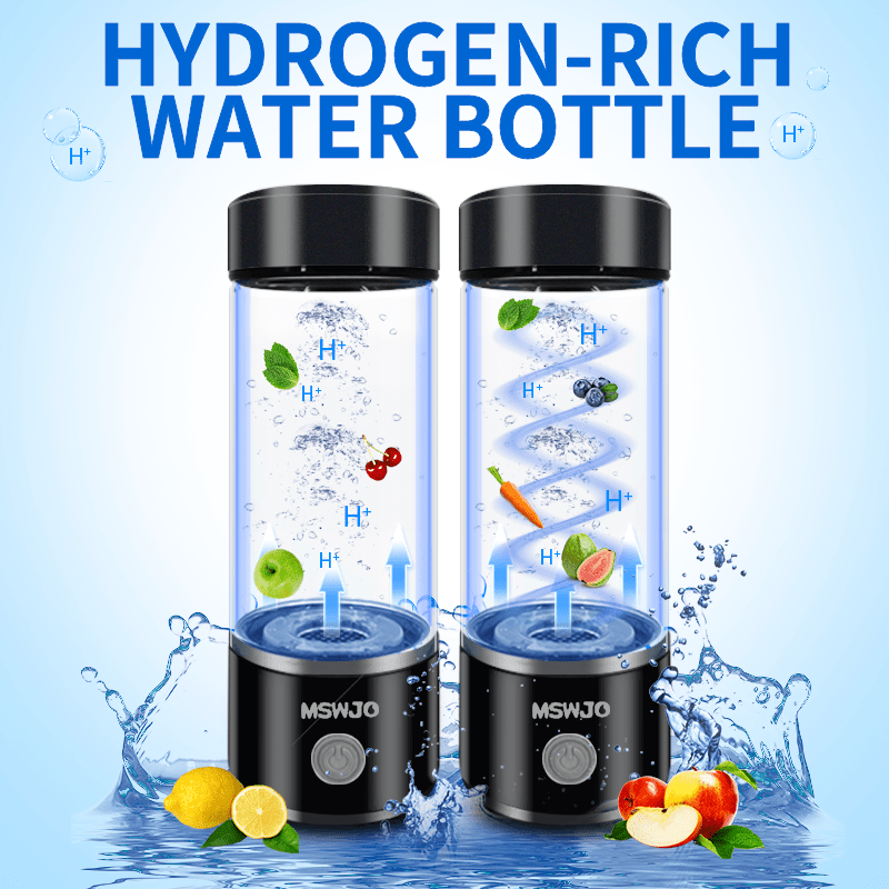 MSWJO Advanced Hydrogen Water Bottle – 420ml Portable Ionizer for Healthy Hydration