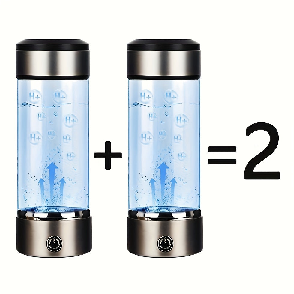 Hydrogen Water Bottle Portable SPE PEM Generator, Quick Electrolysis, Rechargeable 420ml