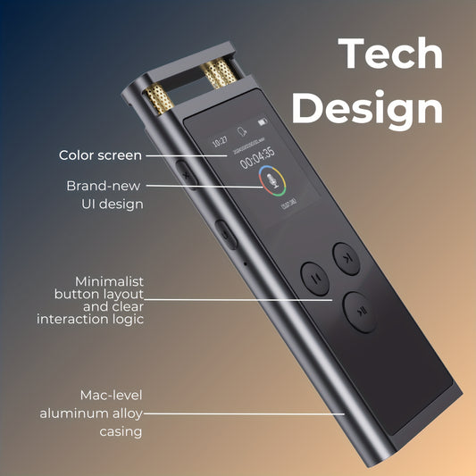 AI Digital Voice Recorder – Voice-to-Text, Translation, GPT-4o Summary, 64GB