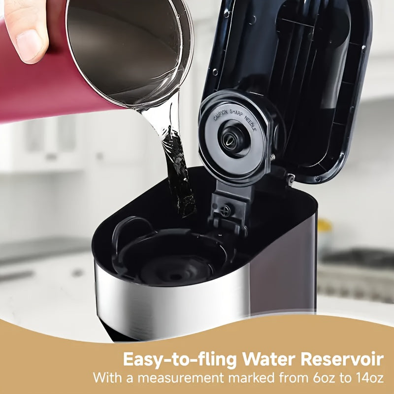 Single-Serve Coffee Maker – For K-Cup & Ground Coffee, Built-in Water Tank, Compact Brewer