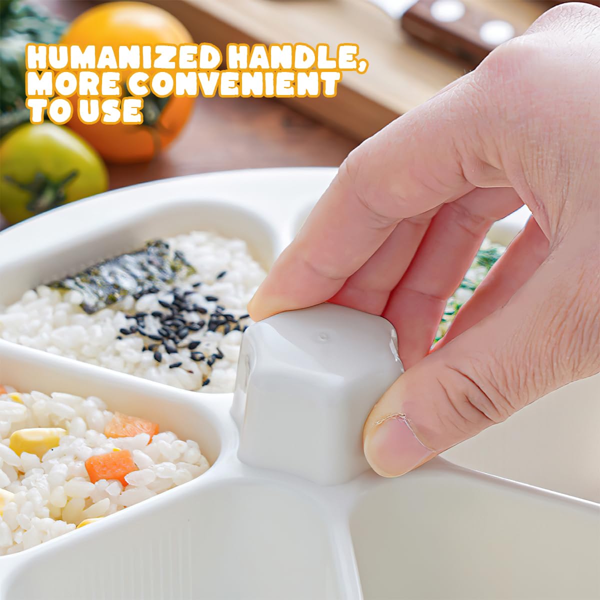 YLOIJO 6-in-1 Triangle Sushi Onigiri Mold, BPA-Free DIY Rice Mold