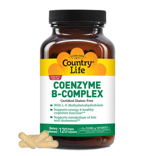 Coenzyme B Complex by Country Life – Bioavailable B Vitamins with Choline (120 ct)