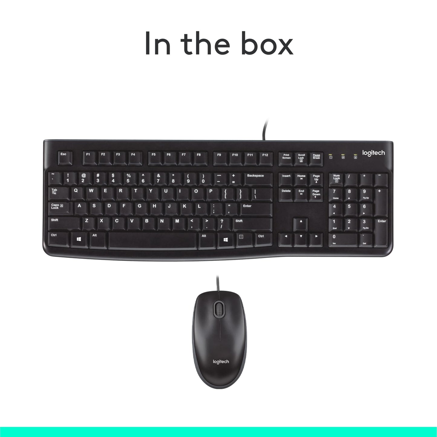 Logitech MK120 USB Wired Keyboard Mouse Combo for PC and Laptop