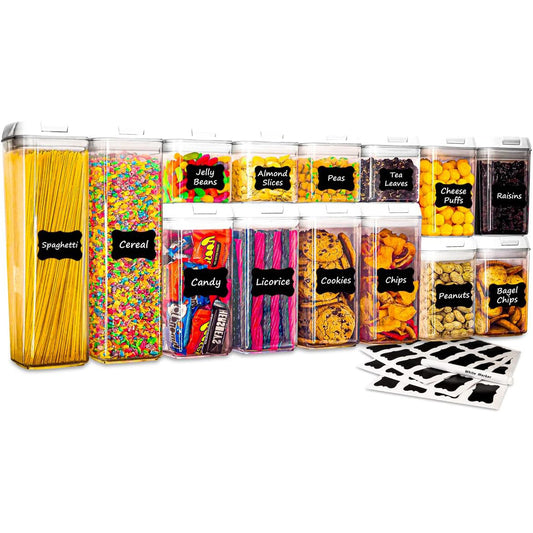 Pantry Organization 14 Pack Airtight Food Storage Containers BPA Free + Labels