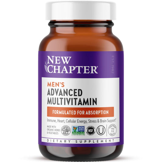 New Chapter Men's Advanced Multivitamin – Stress, Heart & Energy Support (72 ct)