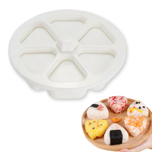 YLOIJO 6-in-1 Triangle Sushi Onigiri Mold, BPA-Free DIY Rice Mold