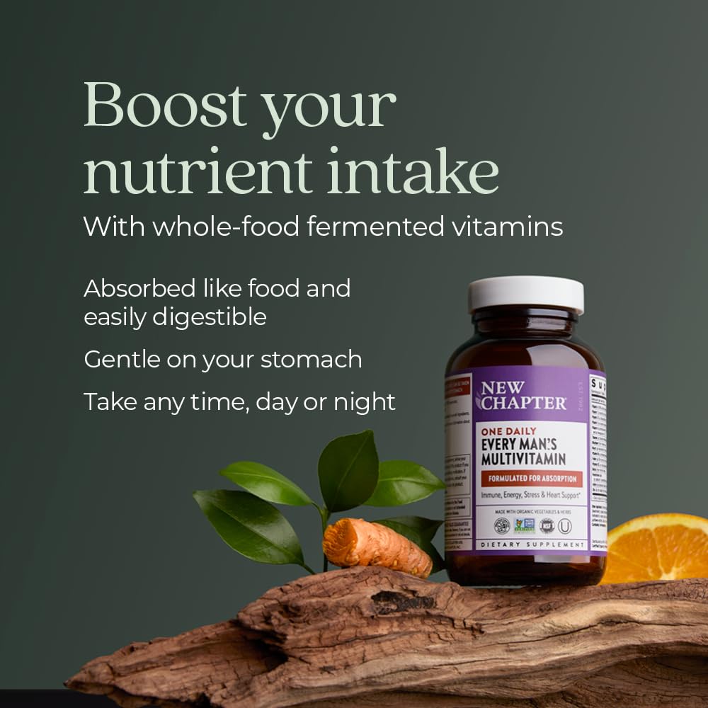 New Chapter Men's One Daily – Immune, Stress & Heart Support (72 ct)