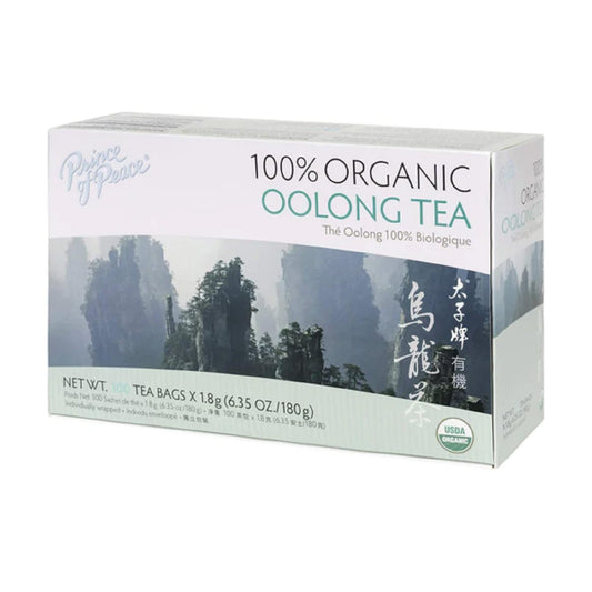 Prince of Peace Organic Oolong – 100 Tea Bags, Smooth Black Tea, Low Caffeine