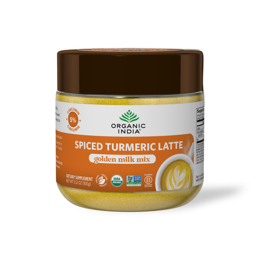 ORGANIC INDIA Spiced Turmeric Latte – Golden Milk Blend with Ginger & Cinnamon (3.52 oz)