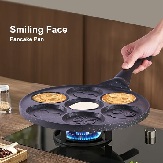 7-Hole Nonstick Pancake & Crepe Pan – Detachable Handle, Gas Stove & Oven Safe