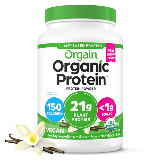Orgain Organic Vegan Protein Powder Vanilla Bean 2.03lb – 21g Plant Protein